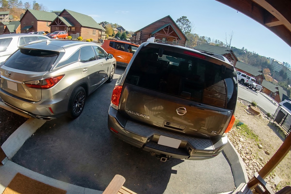 Park 3-4 cars directly in front of the cabin.