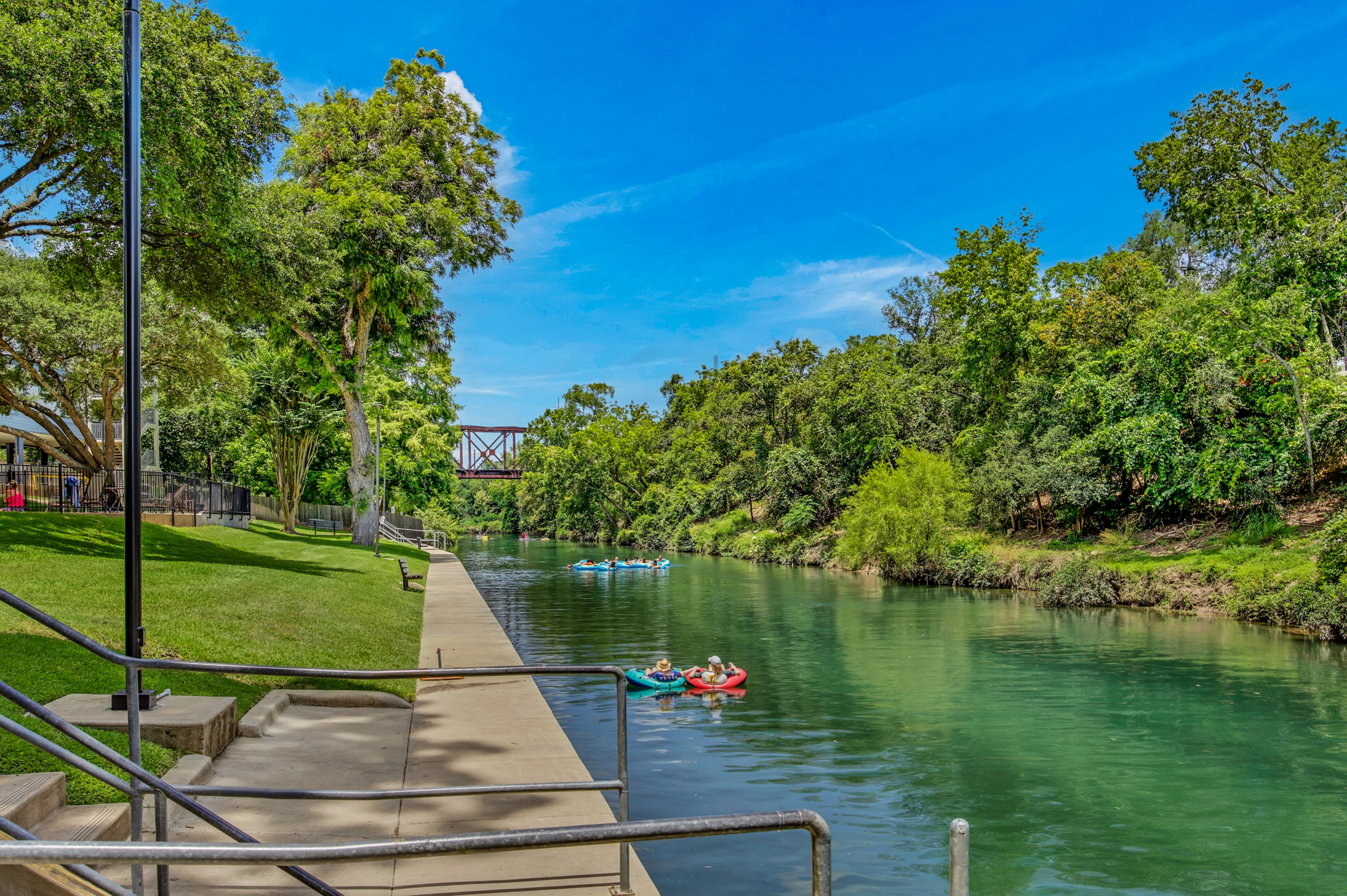 Located at the headwaters of the Comal River make it easy to swim in front of our bulkhead due to less "float traffic".