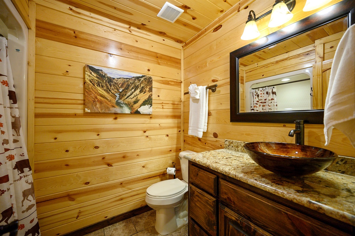 Bedroom 2: attached bathroom with shower.