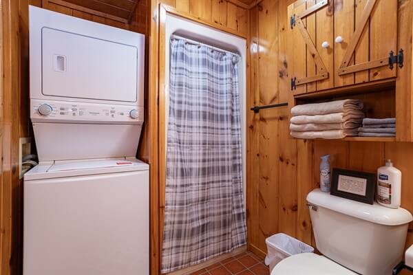 Bathroom 2 also has laundry for you to use during your stay along with a stand up walk in shower