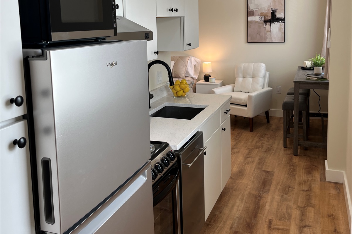 Kitchen and living area