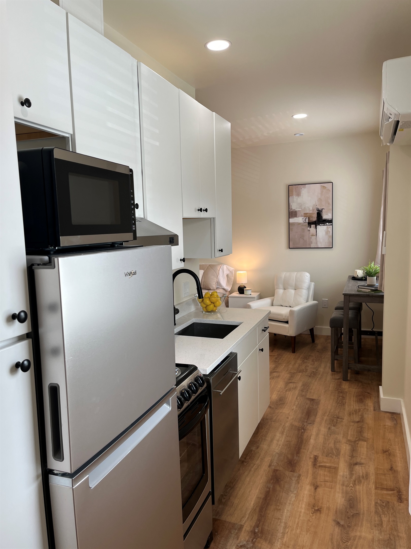 Kitchen and living area