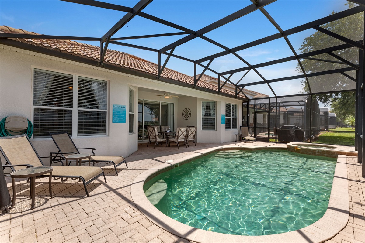 Pool has a southwest view and sunny afternoons!