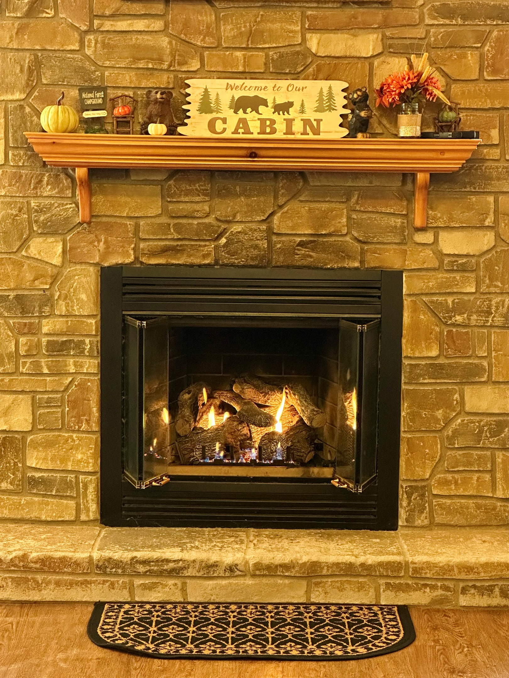 Cozy gas logs for the winter months