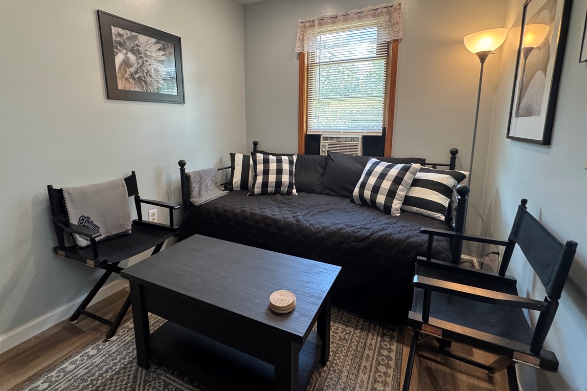 Comfy living room with additional sleeping