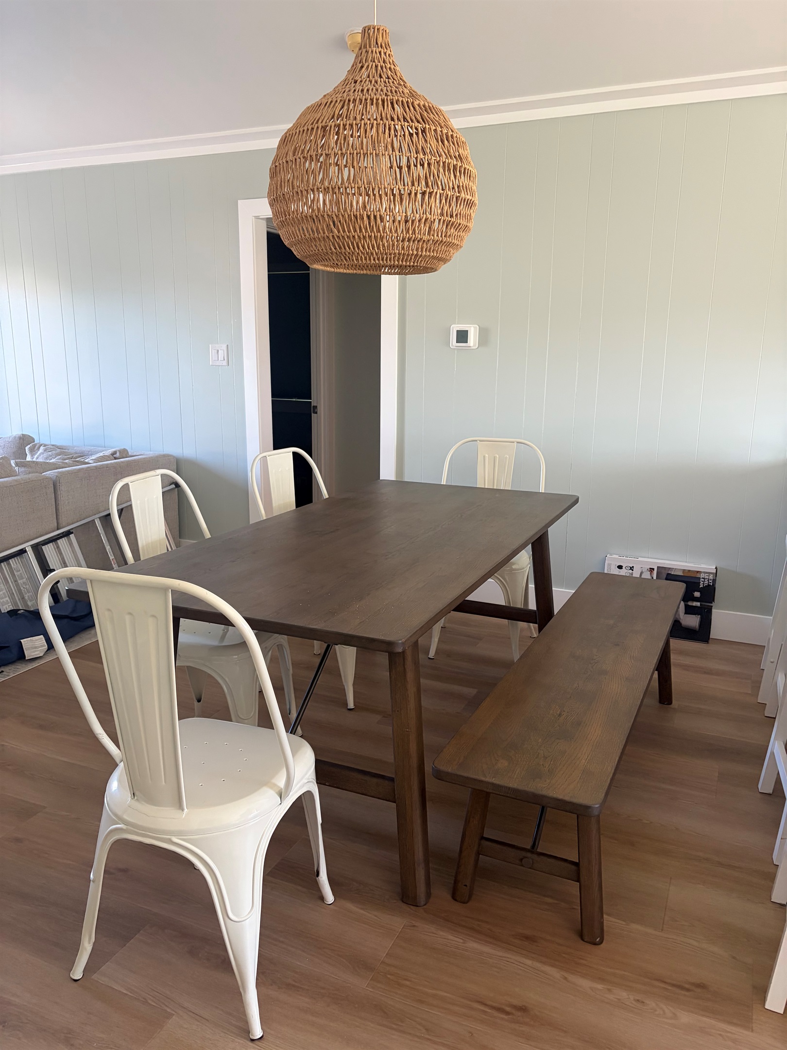 Beautiful open dining area with room for at least 6, plus 4 at the kitchen counter.