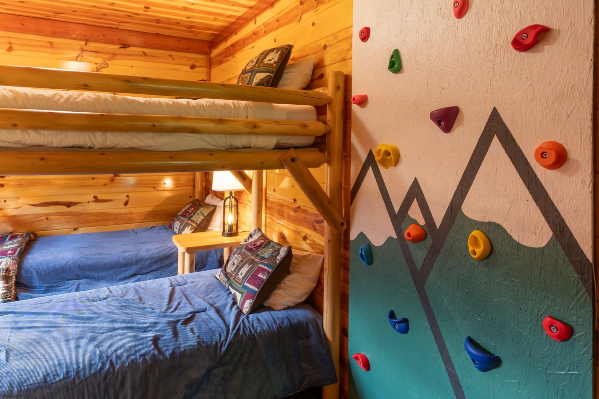 Bring the adventure on in the bunkroom as well with our rock wall!