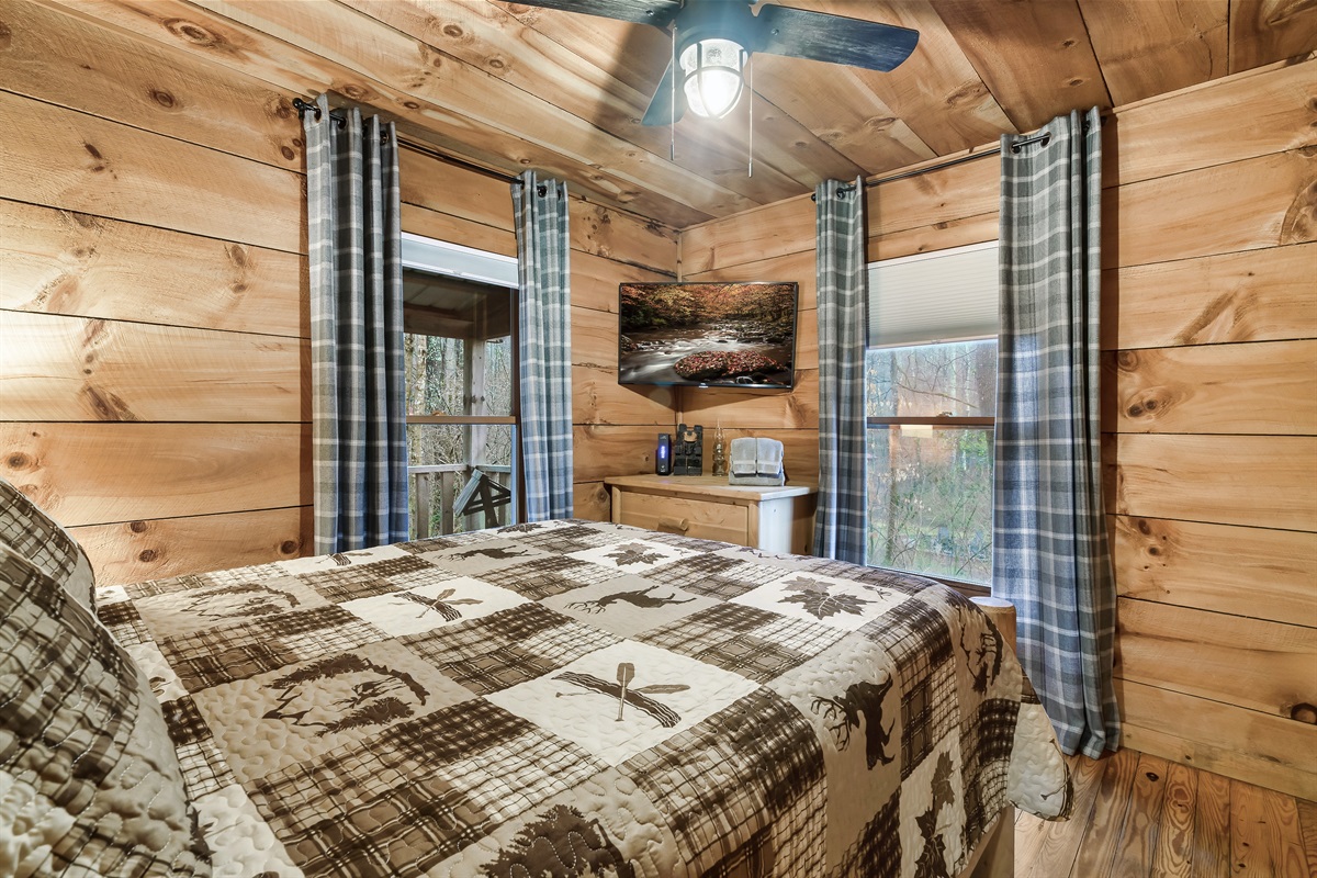 Sleep in with natural light and forest views
