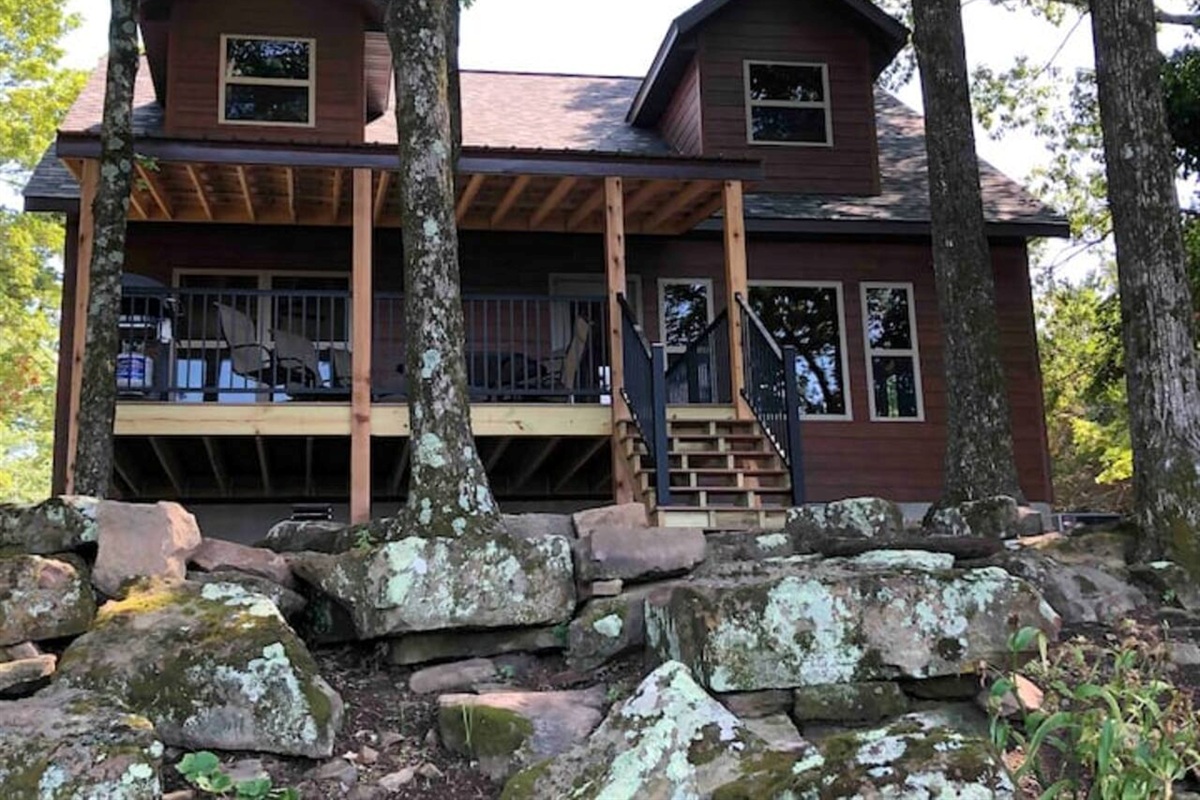Back Deck of Cabin. Full Arkansas Grand Canyon View