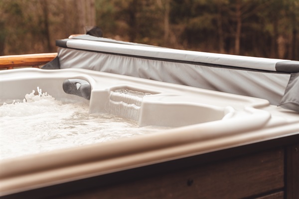 It's warm and toasty in the brand new 6-person hot tub!