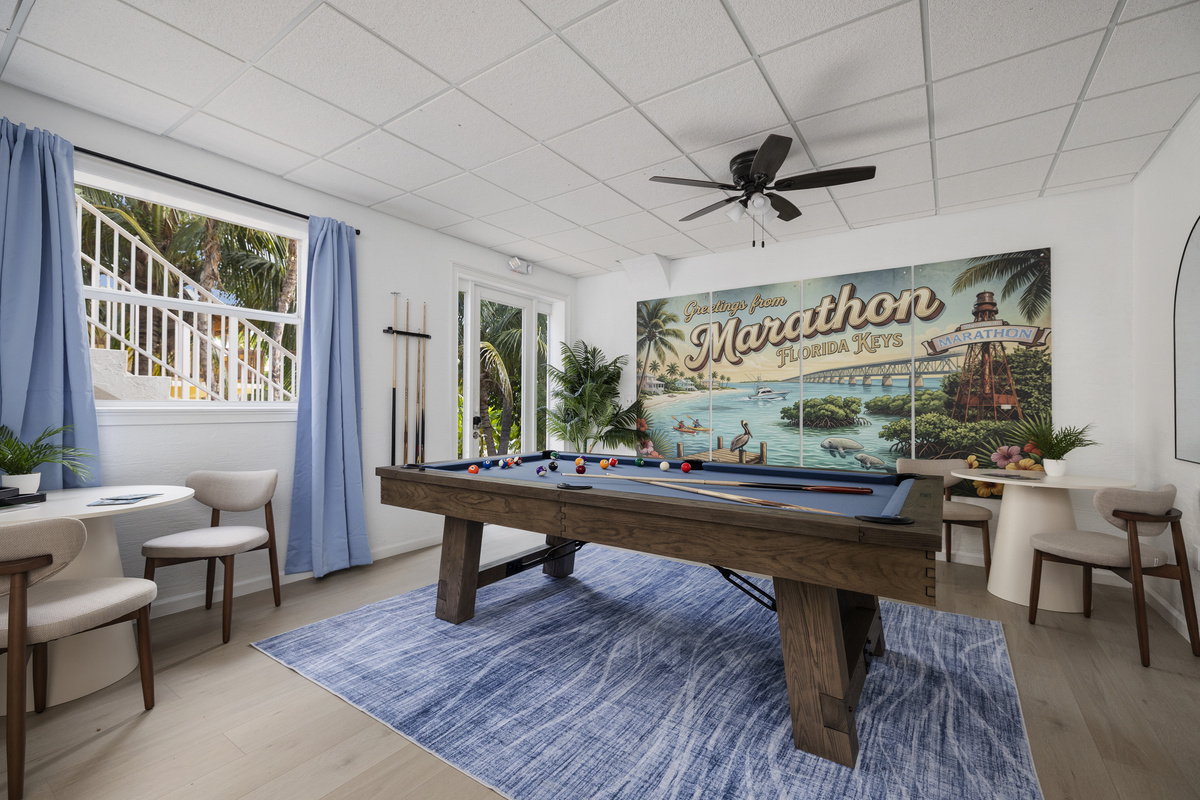 A custom themed keys billiard room for your enjoyment.
