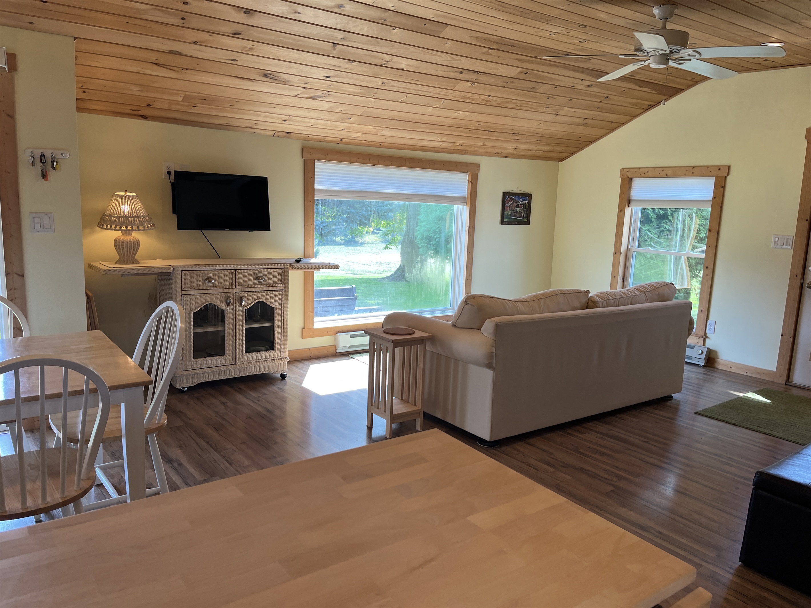 Open concept living and dining areas
