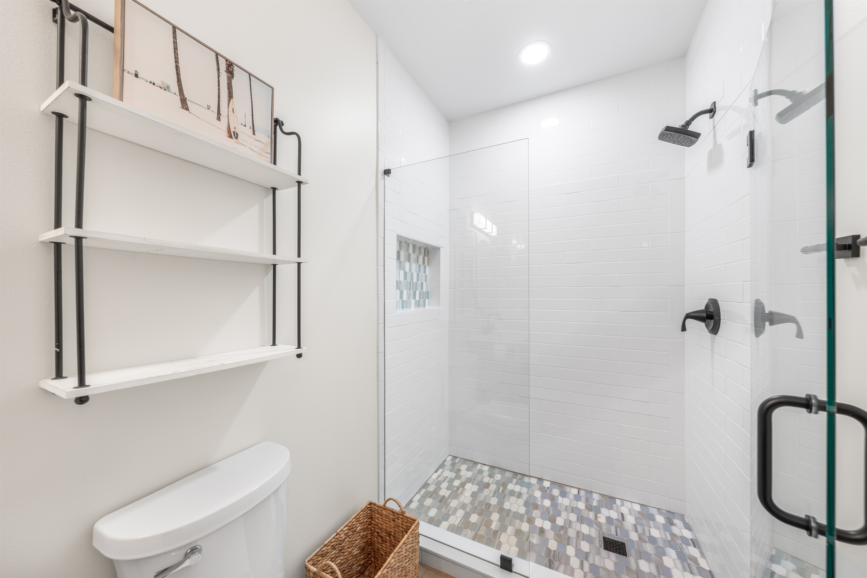 Bathroom off bunk room in carriage house.