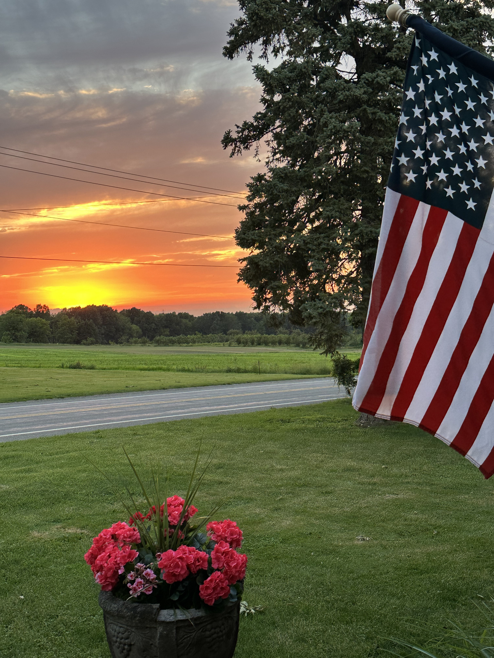 Sunset view from the front porch