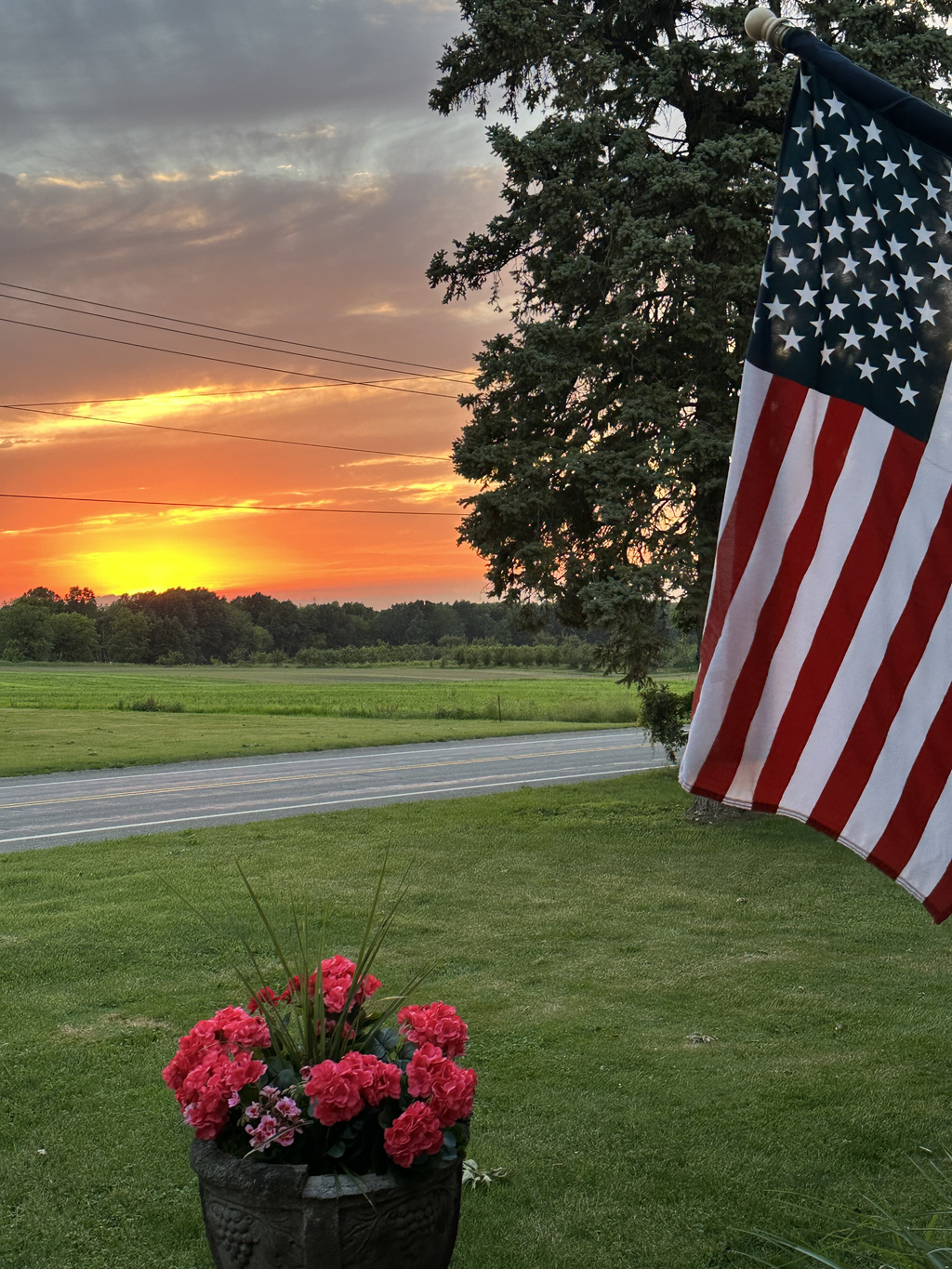 Sunset view from the front porch