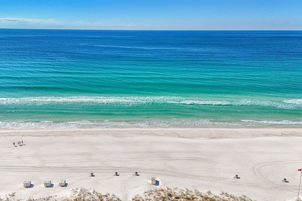 Emerald water and white sand