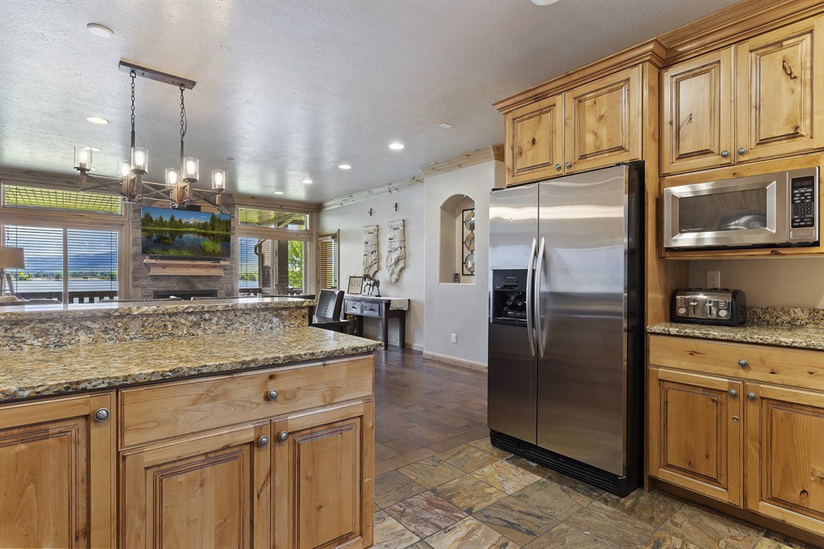 Bright kitchen space with modern appliances and plenty of prep space.