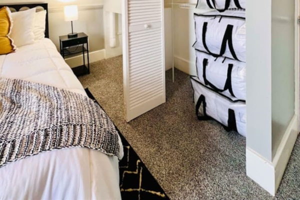 Comfortable queen-sized room, offering a relaxing and restful space for a peaceful night's sleep.