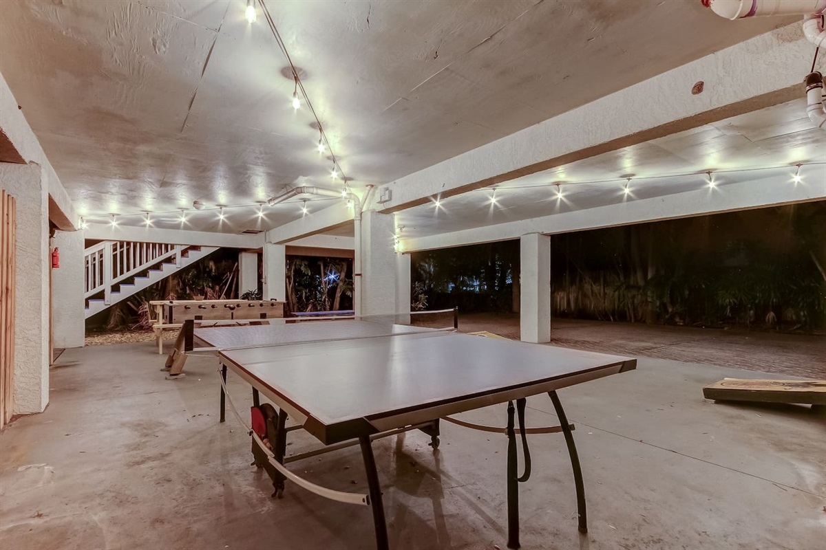 Evening of ping pong diplomacy after a sunny day at the beach