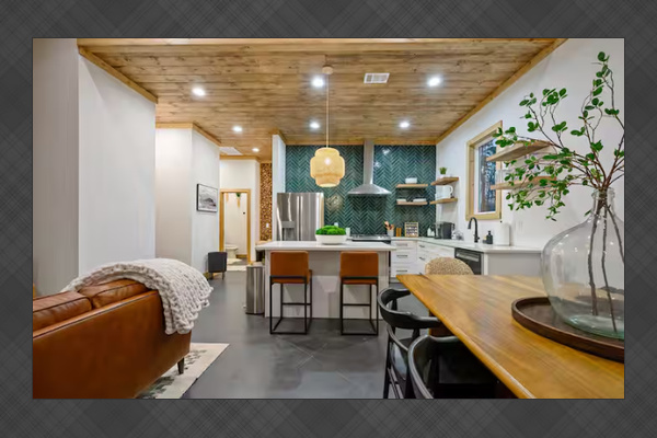 Spacious gathering area for dining and relaxing