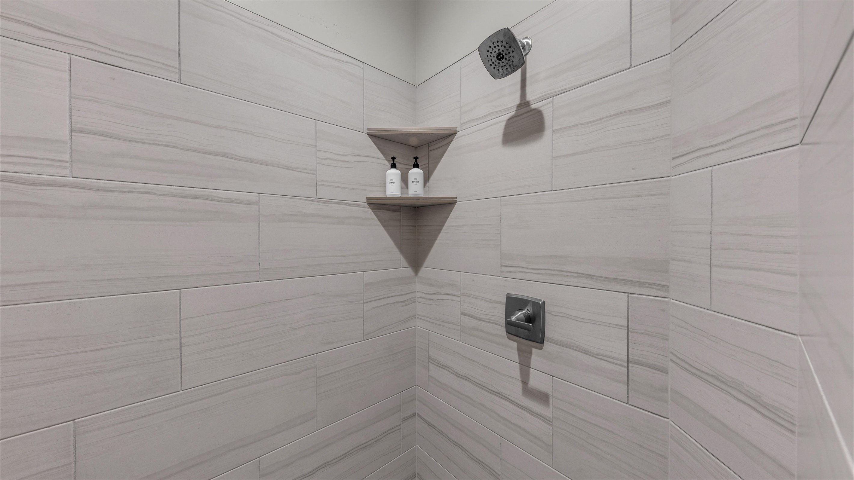 Guest Bath: Walk-In Tiled Shower