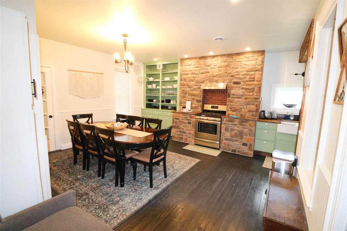 Large dining table seats 8 guests