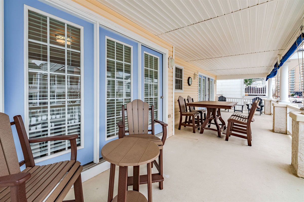Outdoor area with outdoor dining