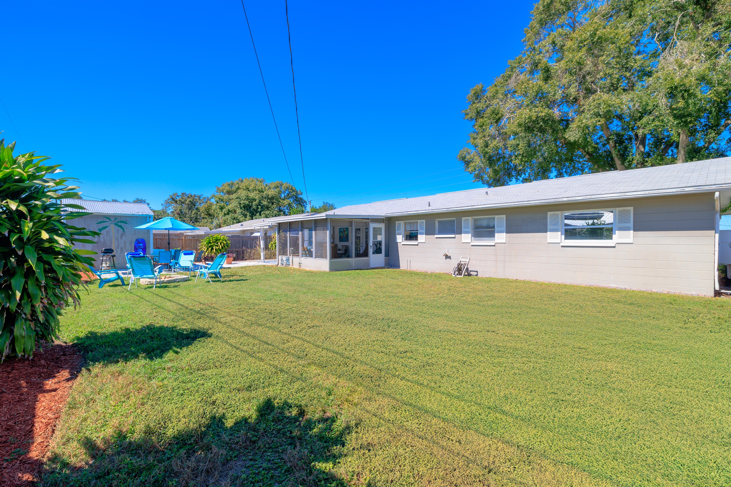 Large yard for kicking around the soccer ball!