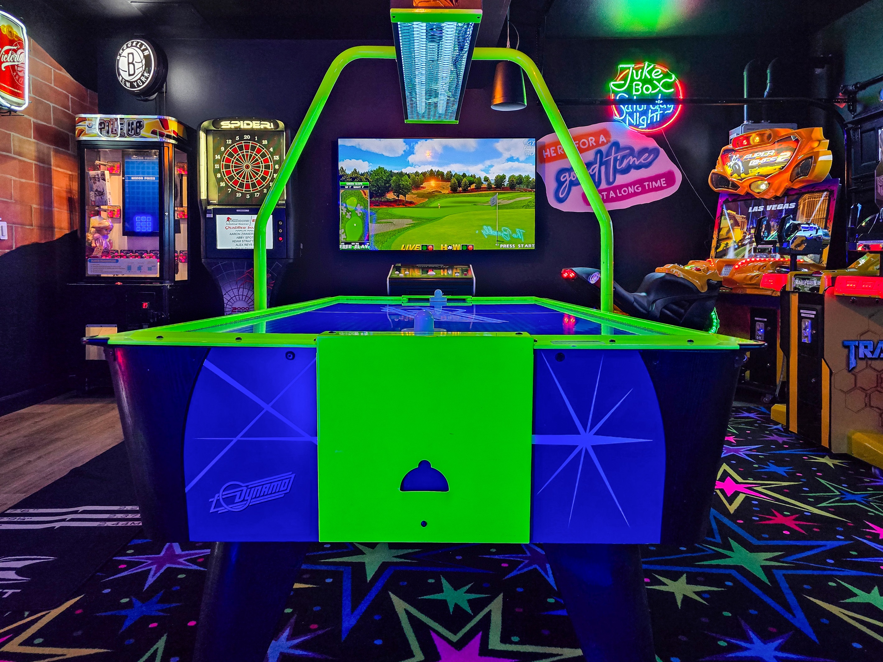 The game room is better than Dave & Busters! Climate controlled and a wide variety of pro-series arcade games for all ages!