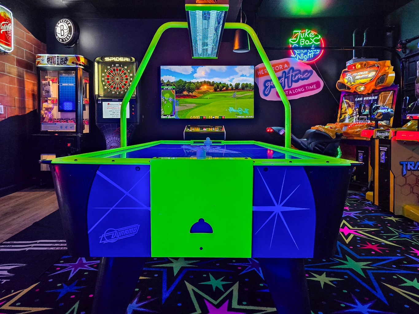The game room is better than Dave & Busters! Climate controlled and a wide variety of pro-series arcade games for all ages!