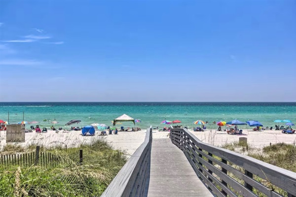 Walkway to the beach by the beach house