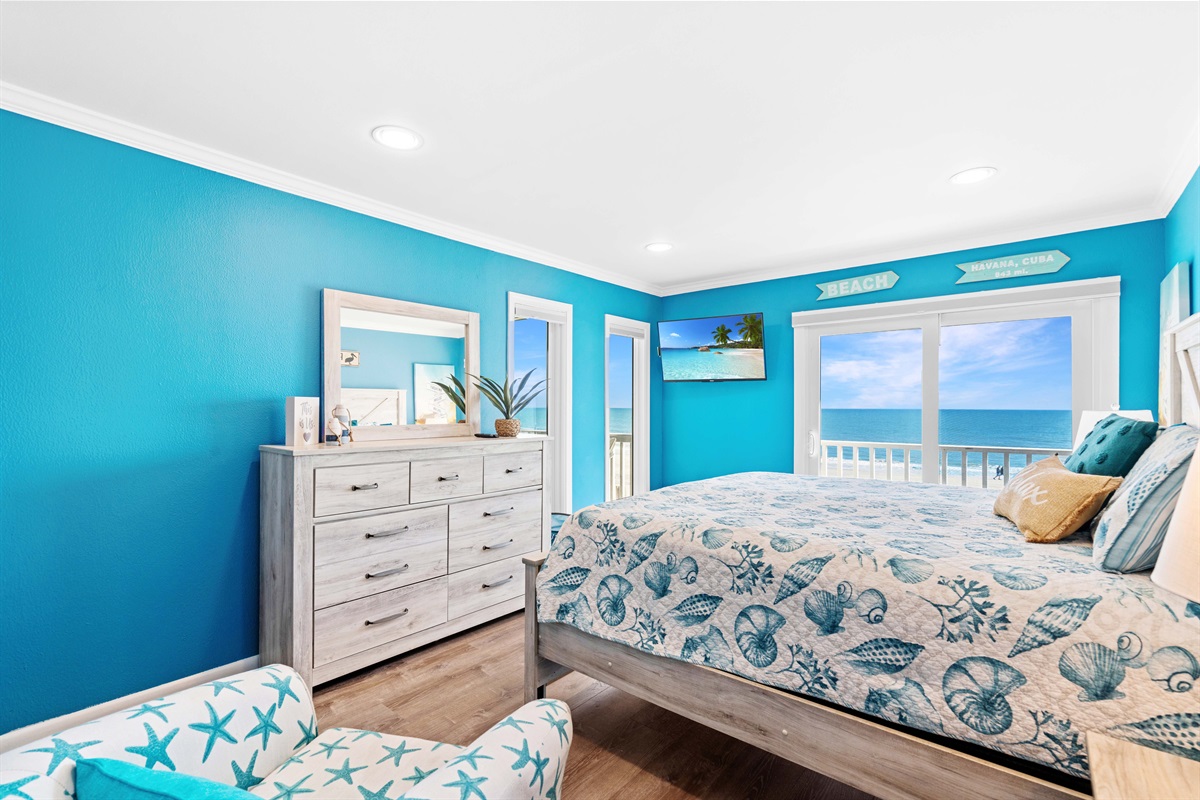 Updated Primary Bedroom with Private Balcony