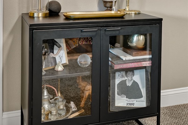Step into style with a modern entryway featuring sleek console table, accent mirror, and curated décor.