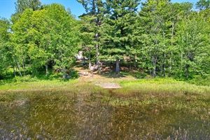 Private waterfront behind the cabin