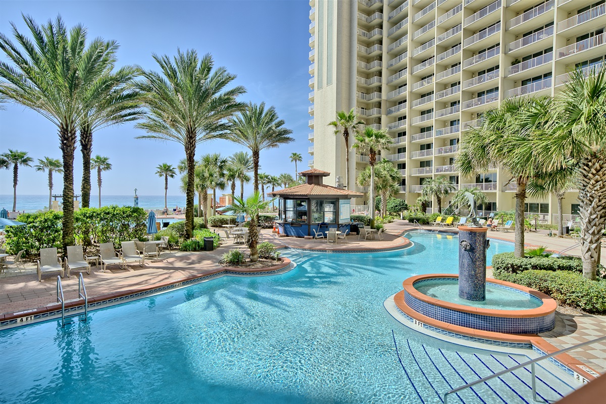 Resort Pool With Tiki Hut