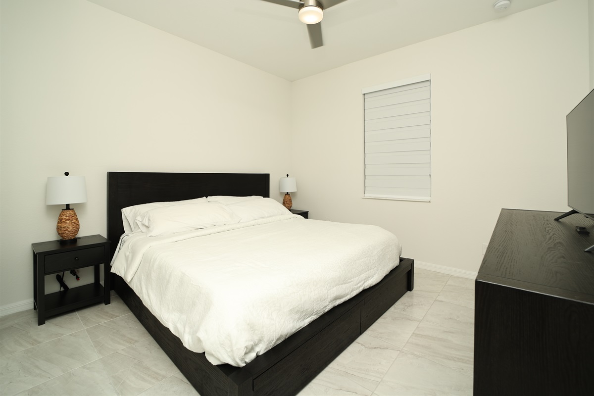 King bed in second master suite