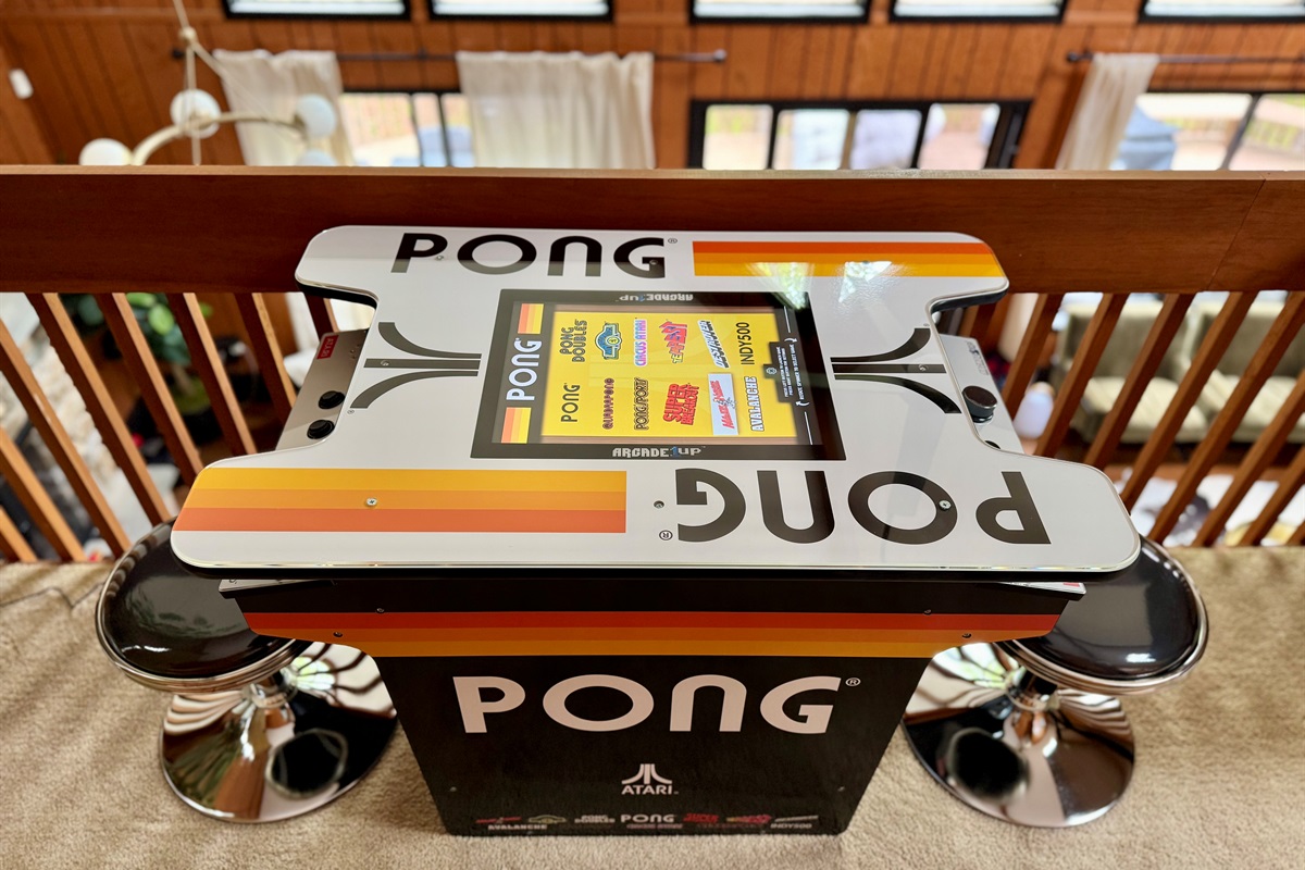 “Retro Pong table — where nostalgia meets friendly competition.”