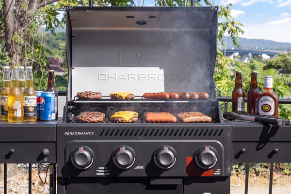 Cook your hamburgers and hotdogs on back patio gas grill!