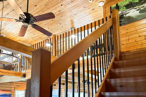 The lofted space brings the cabin an extra bit of charm.