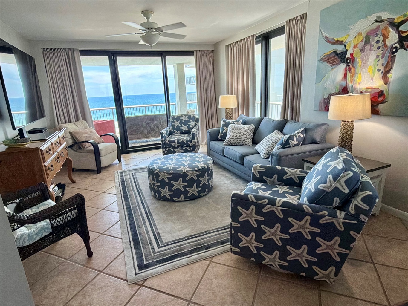 Plenty of seating to relax and watch TV or enjoy each other’s company. 