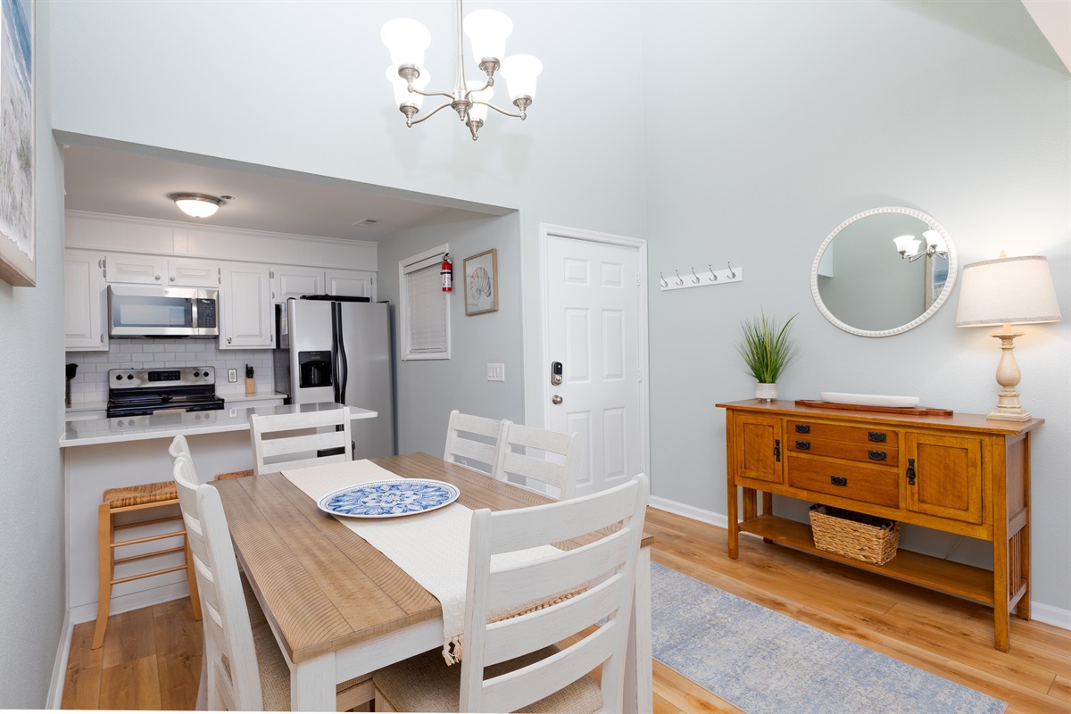 Seating for 8 off the large kitchen