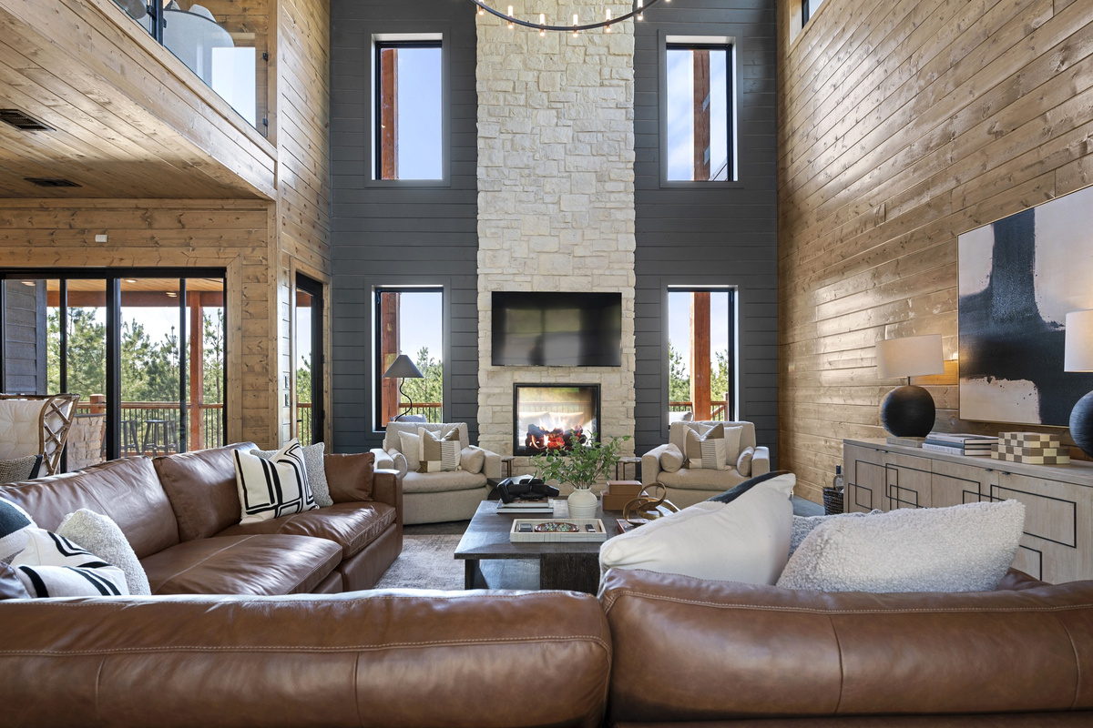 Cozy Up in Style - Relax in this inviting living room that blends rustic warmth with modern elegance.