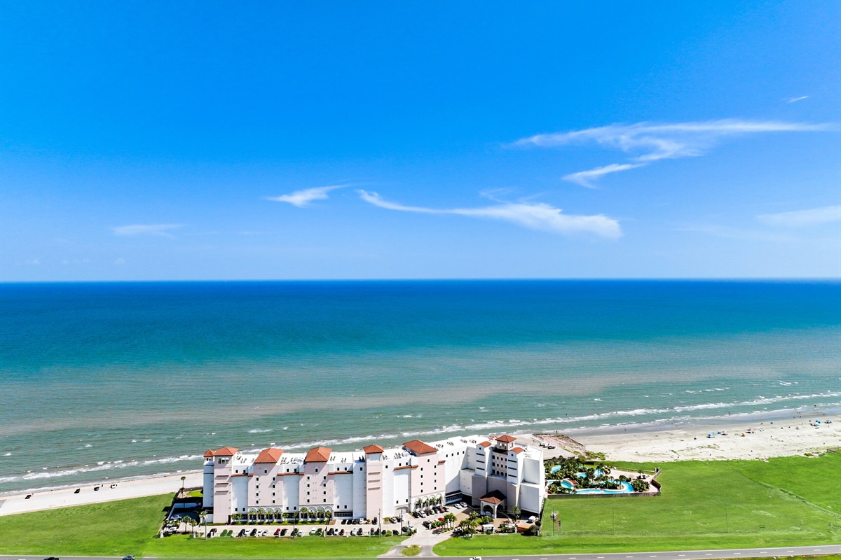 Beachfront.  No crossing Seawall boulevard.