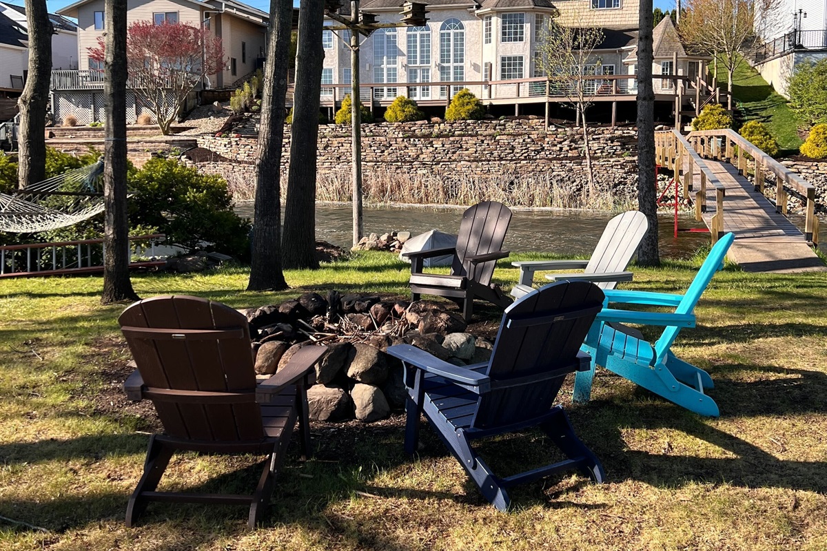Fire Pit with House in Background