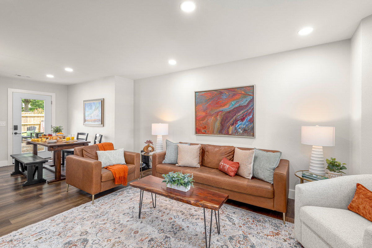 Elevated space with one-of-a-kind local artwork.