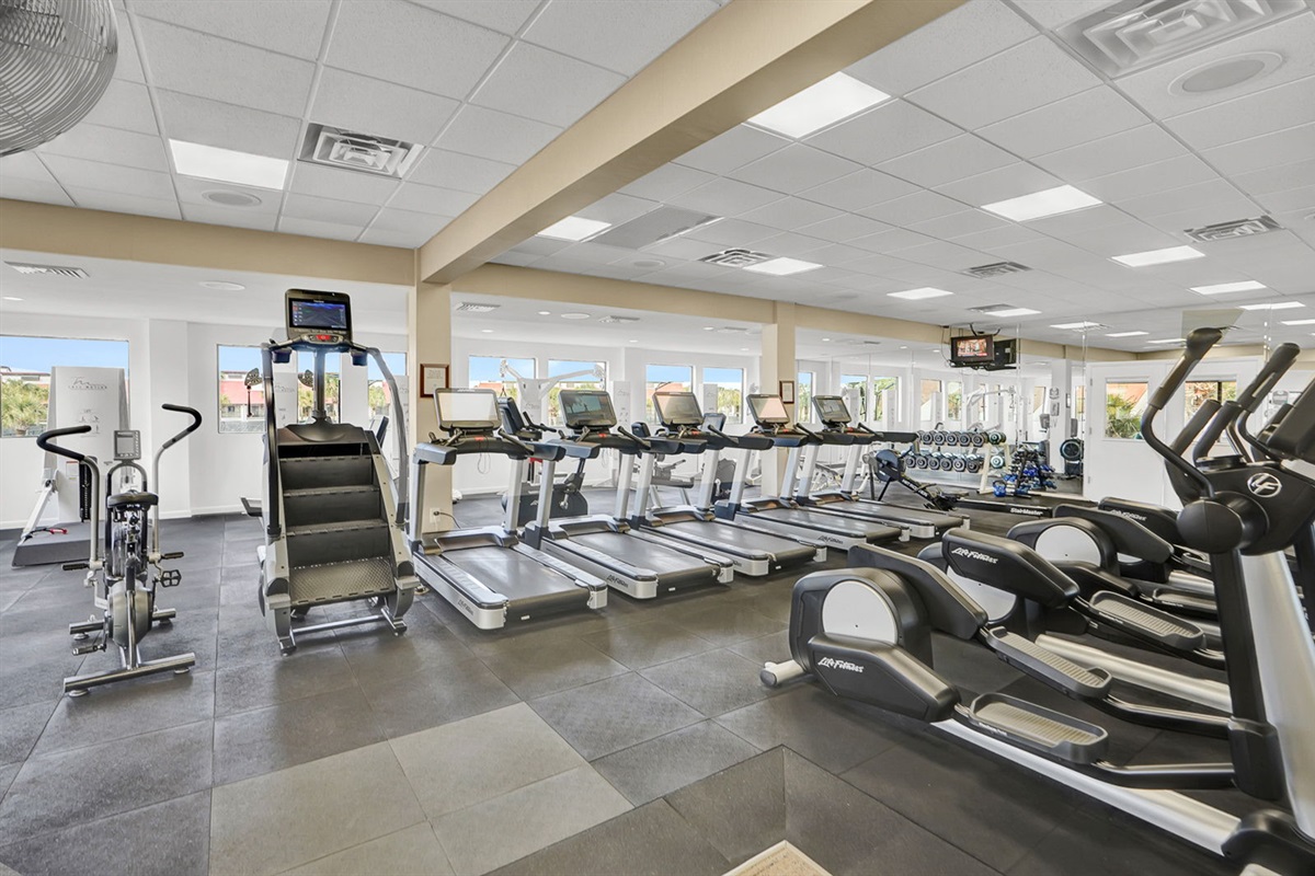 Plenty of exercise equipment for the use of all Edgewater guests