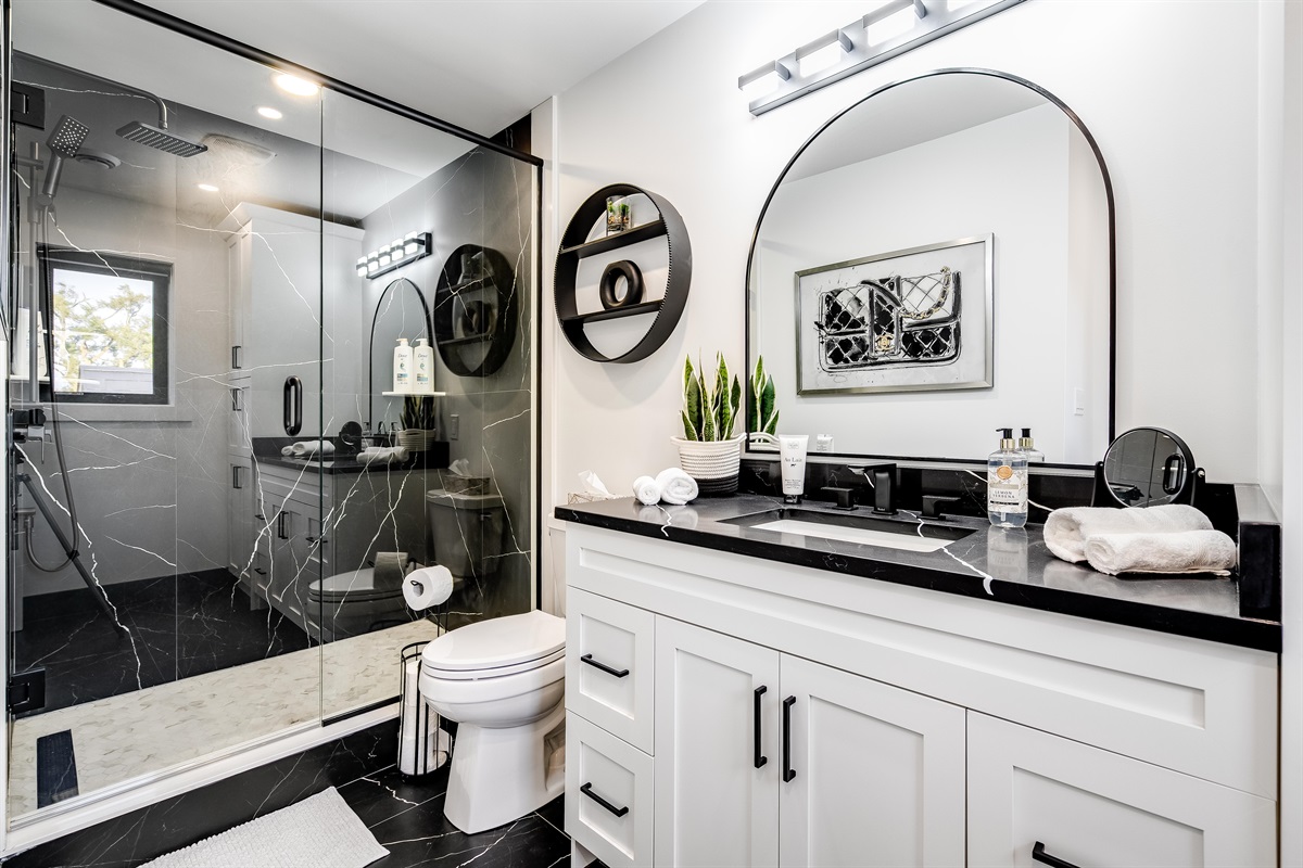 Full Bathroom, Warm accent lighting highlights architectural details.
