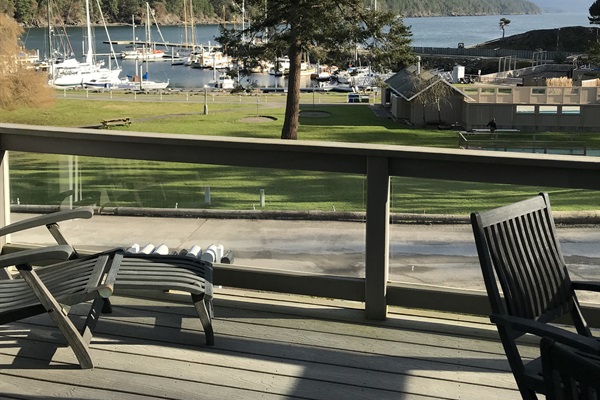 Only steps away from the water