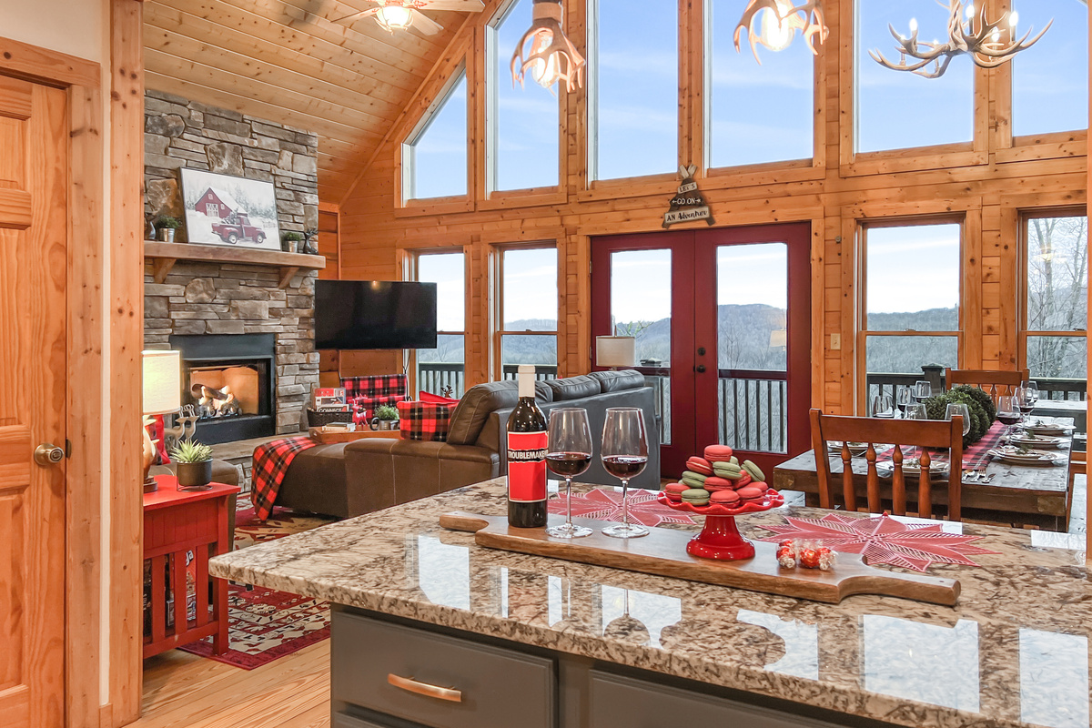 Open kitchen and great-room layout keeps everyone connected while cooking, dining and relaxing together.