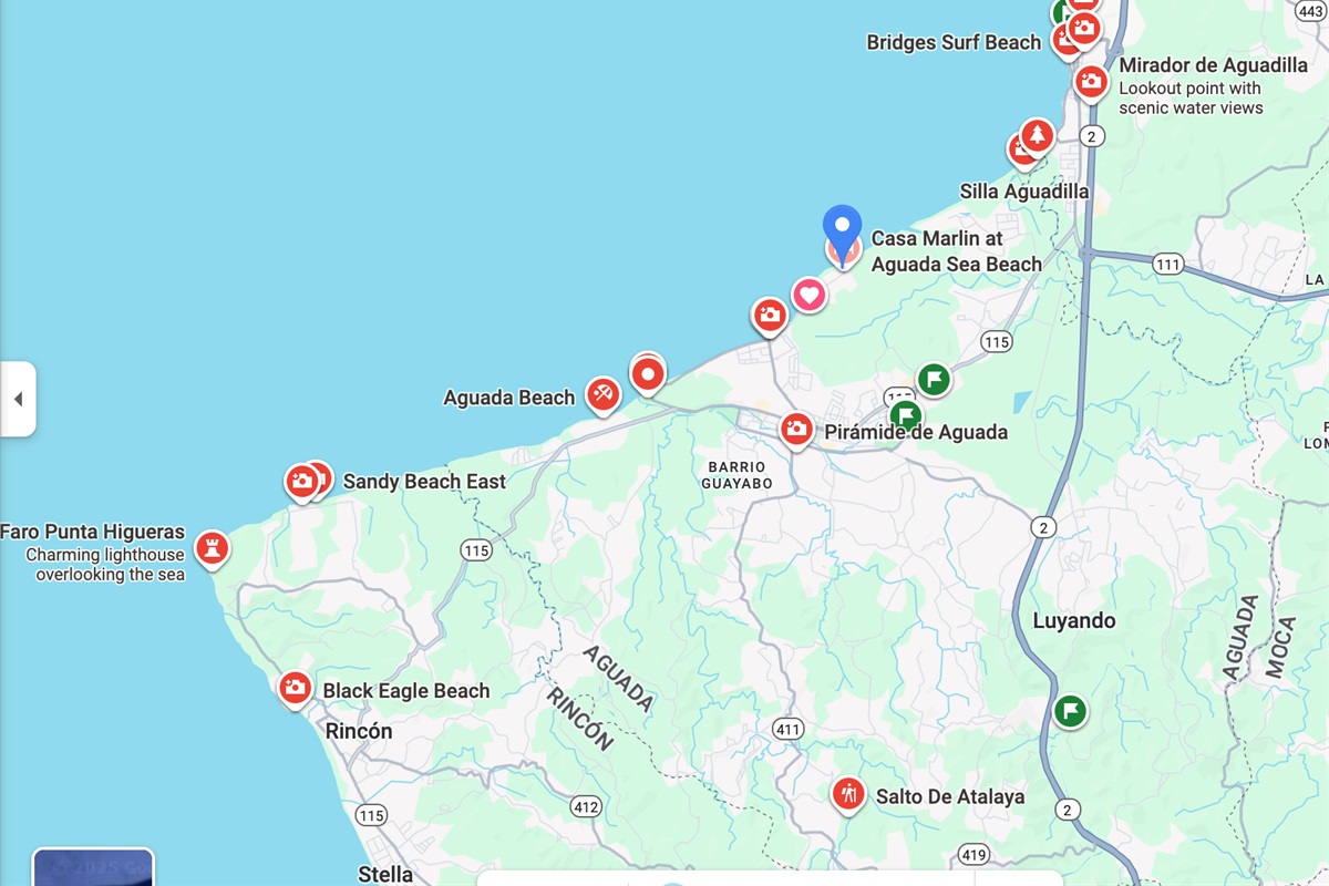 Centrally located between Rincon and Aguadilla. We are just driving distance to many attractions.
